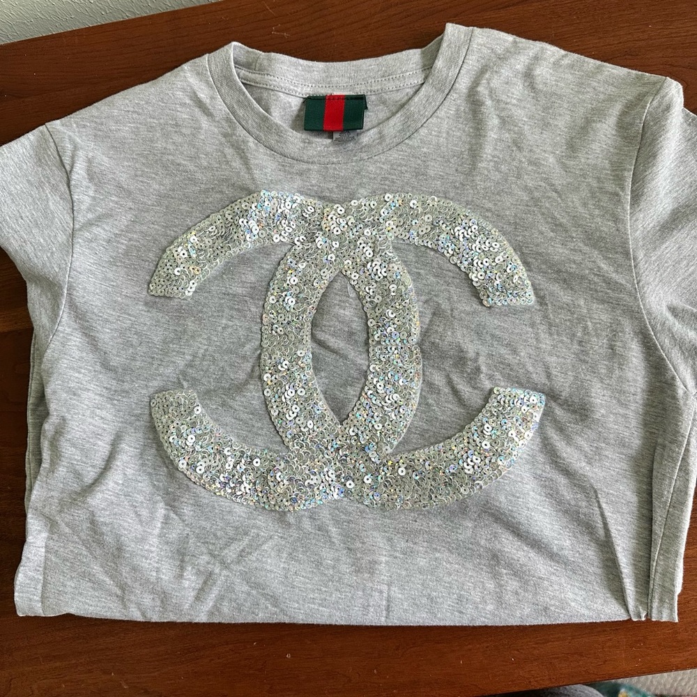 Designer inspired sequin t shirt